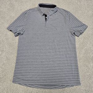 Lululemon Polo Shirt Mens Large‎ Gray Evolution Commute Office Work Golf Range